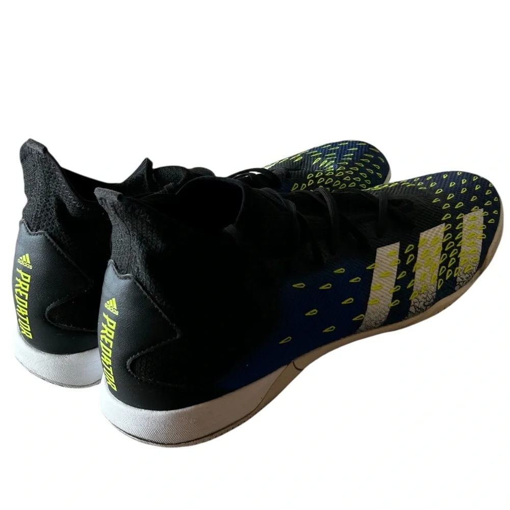 Adidas Predator Freak .3 IN Superlative -Core Black White Blue Sneakers Size 12